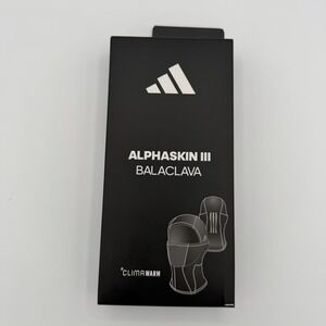 adidas Alphaskin 3 Balaclava Men One Size Black Reflective Hood Ski Mask NEW